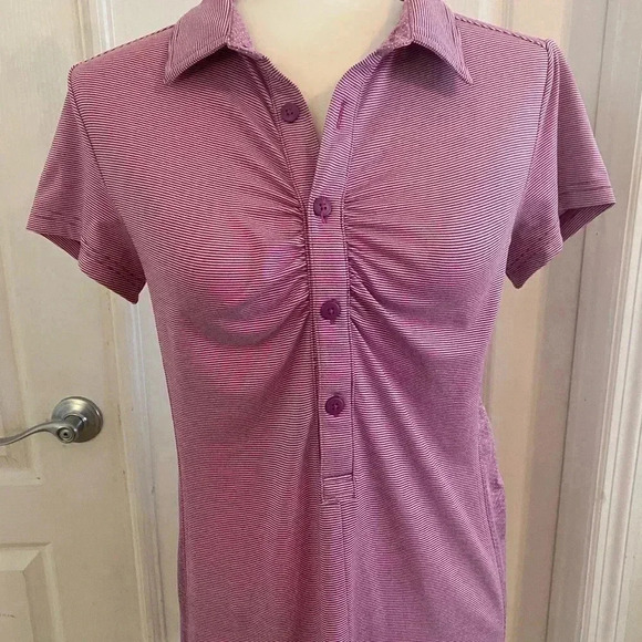 Prana Kinley Striped Short Sleeve Polo Shirt Dress - Picture 9 of 10